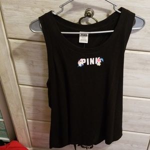 Size L black Pink Tank with split back